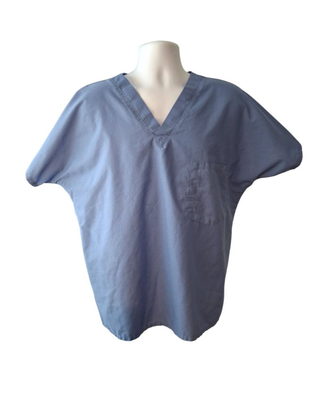 ScrubZone Blue V Neck Scrub Top Large Medical Nurse Uniform Healthcare Core